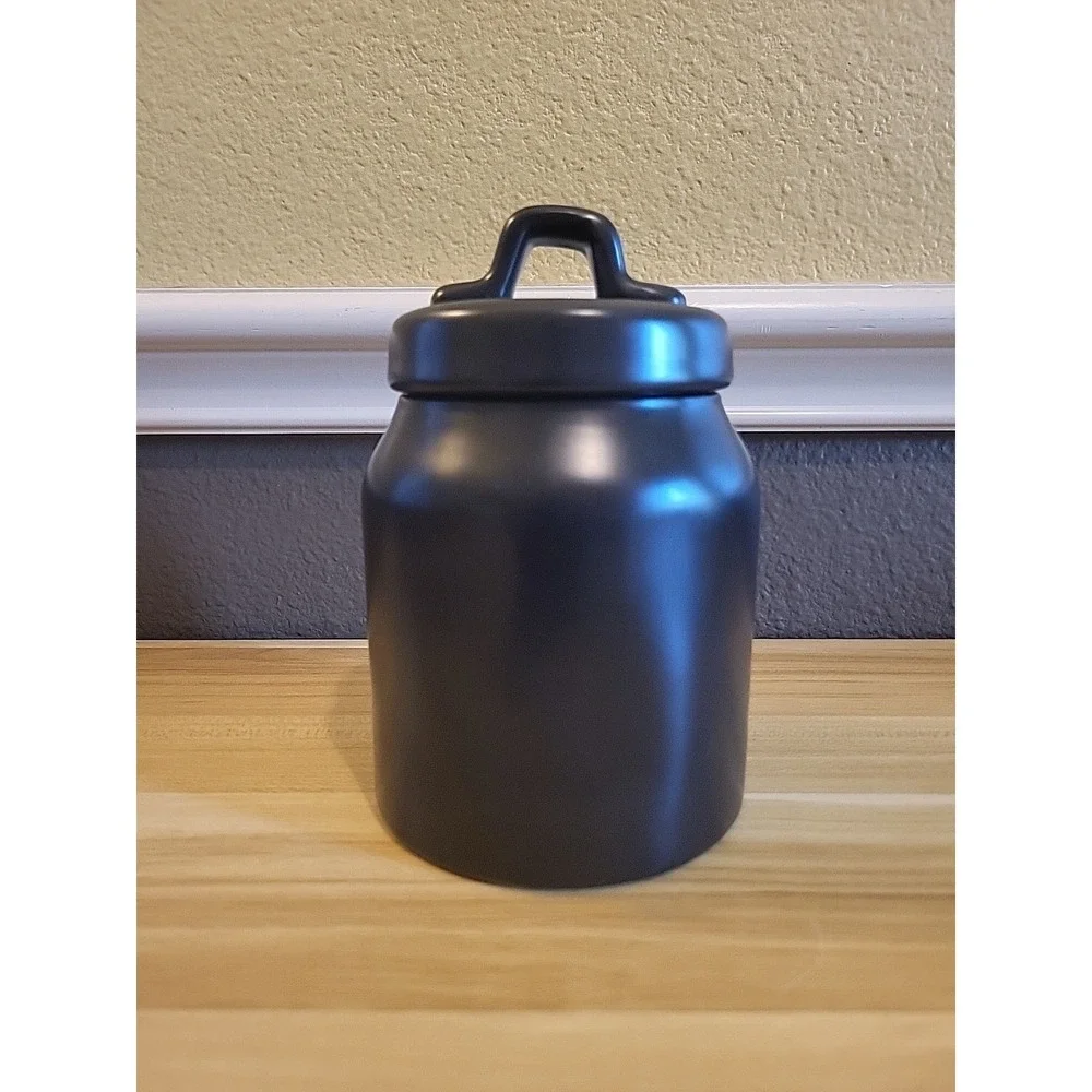 Rae Dunn BOO Chubby Baby Canister Halloween Black LL Long Letter Ceramic